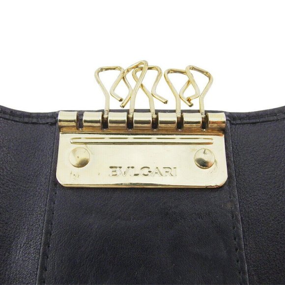 BVLGARI Key Case Herringbone Coating Canvas x Leather Authentic - Picture 11 of 11